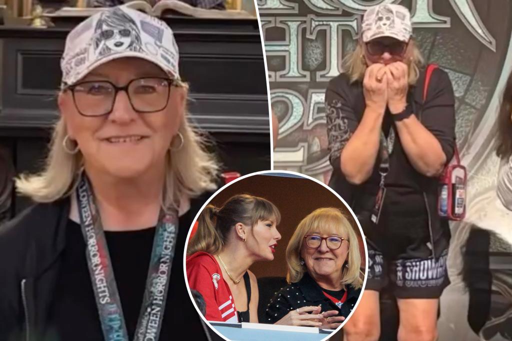 Donna Kelce is all decked out in Taylor Swift merch at Halloween Horror Nights