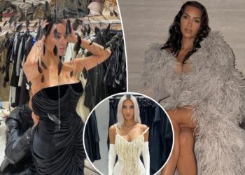Even Kim Kardashian’s getting in on the showgirl fashion craze after Taylor Swift’s album release