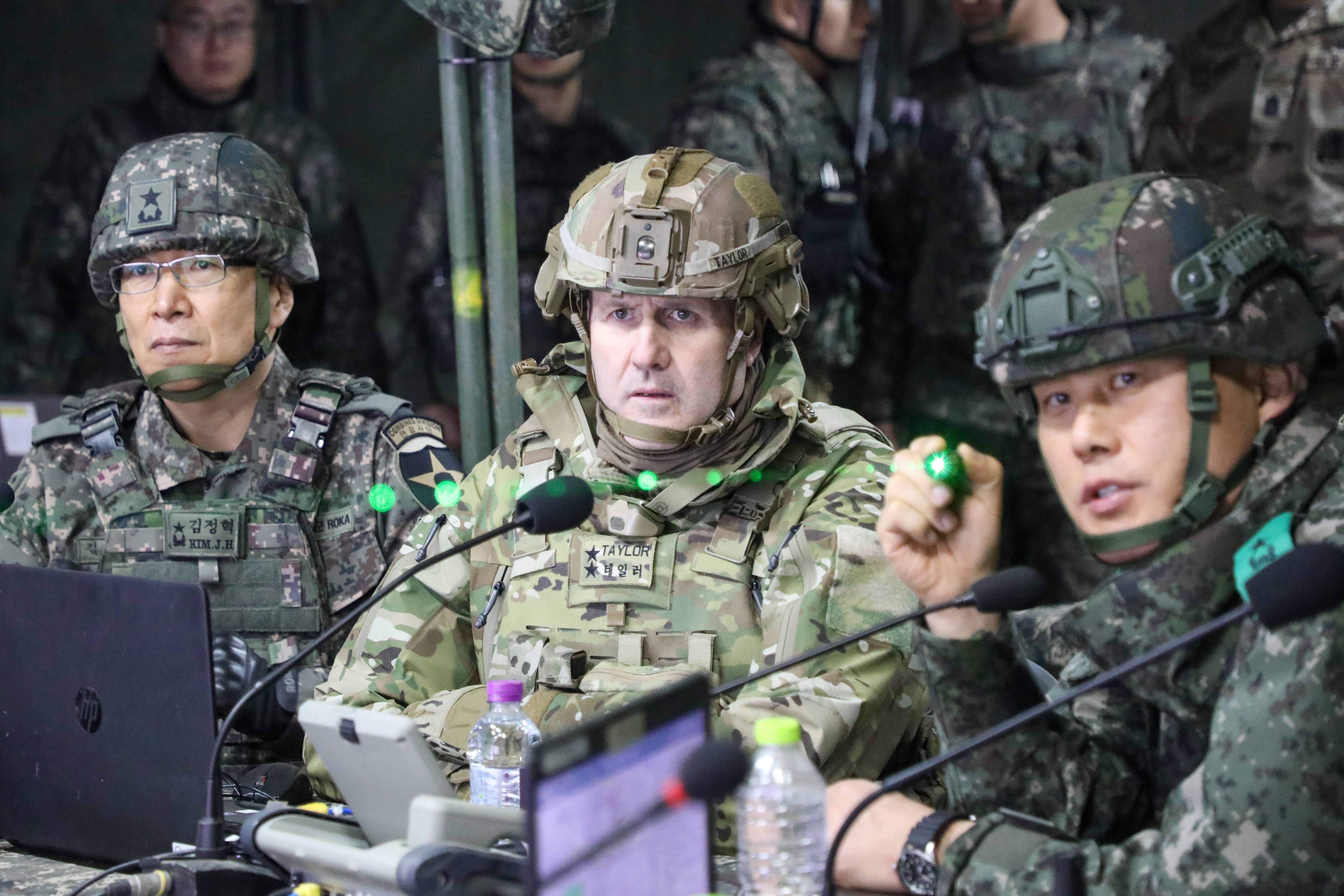 Army Maj. Gen. William 'Hank' Taylor and Korean Brig. Gen. Jeong Hyeok Kim visit a training event in South Korea on March 5, 2024.