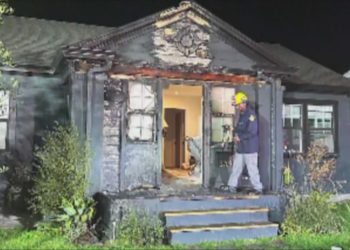 Family escapes after arsonists ignite fiery explosion at South Los Angeles home