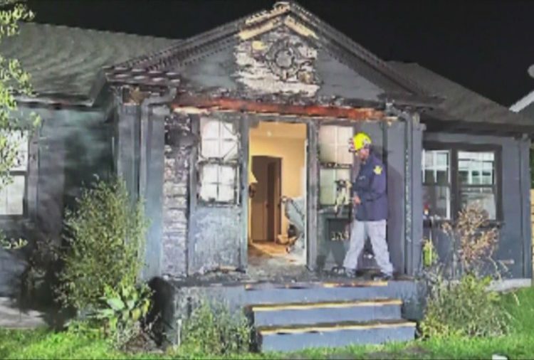 Family escapes after arsonists ignite fiery explosion at South Los Angeles home