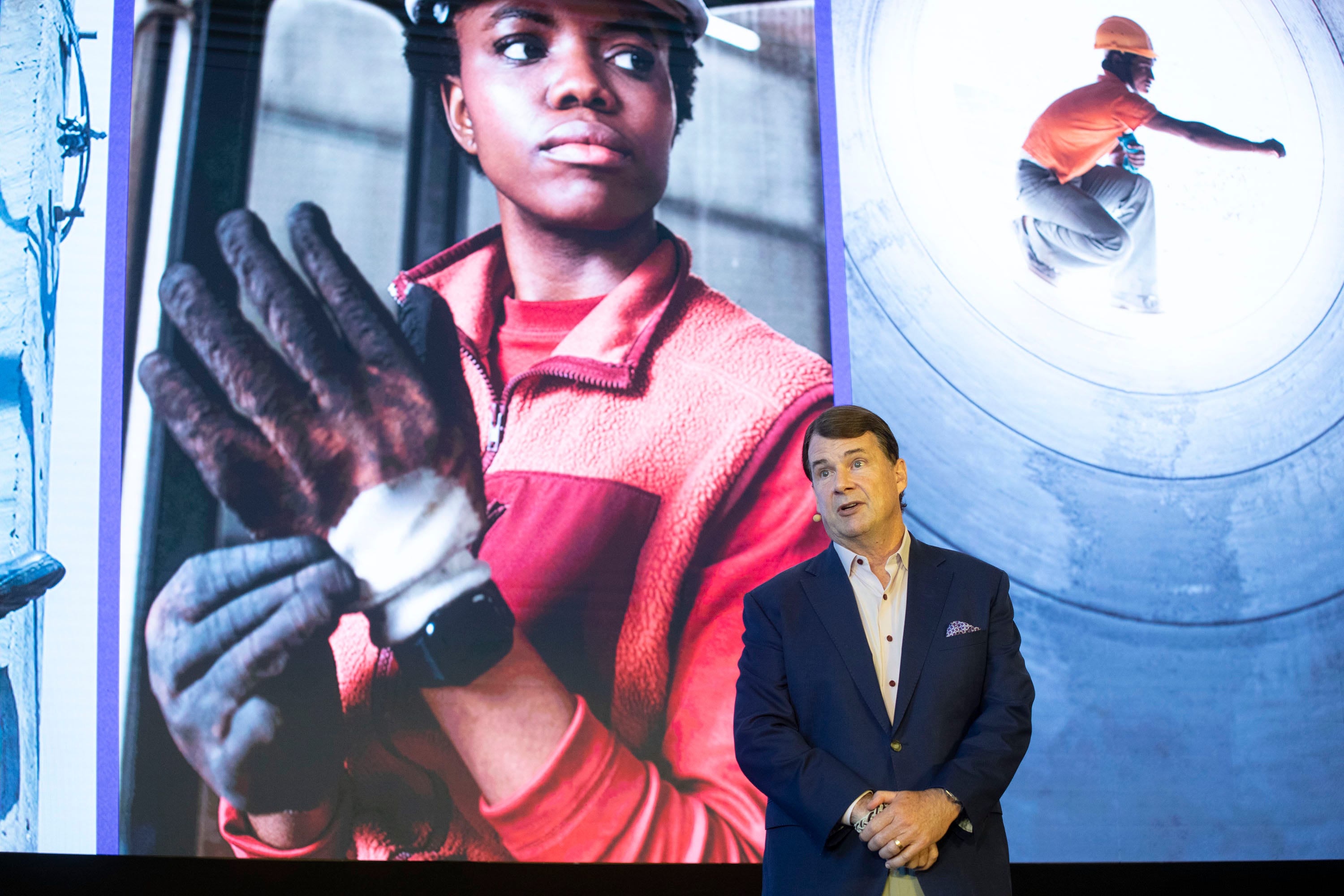 Ford Motor Company CEO Jim Farley speaks at a Ford Pro Accelerate event on September 30, 2025 in Detroit.