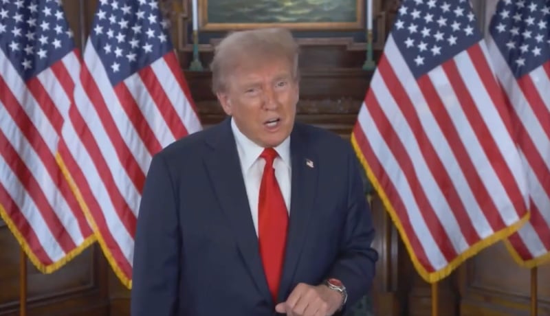 Donald Trump in the controversial watch TV ad, wearing the $499 'Fight fight fight Red Beauty,'