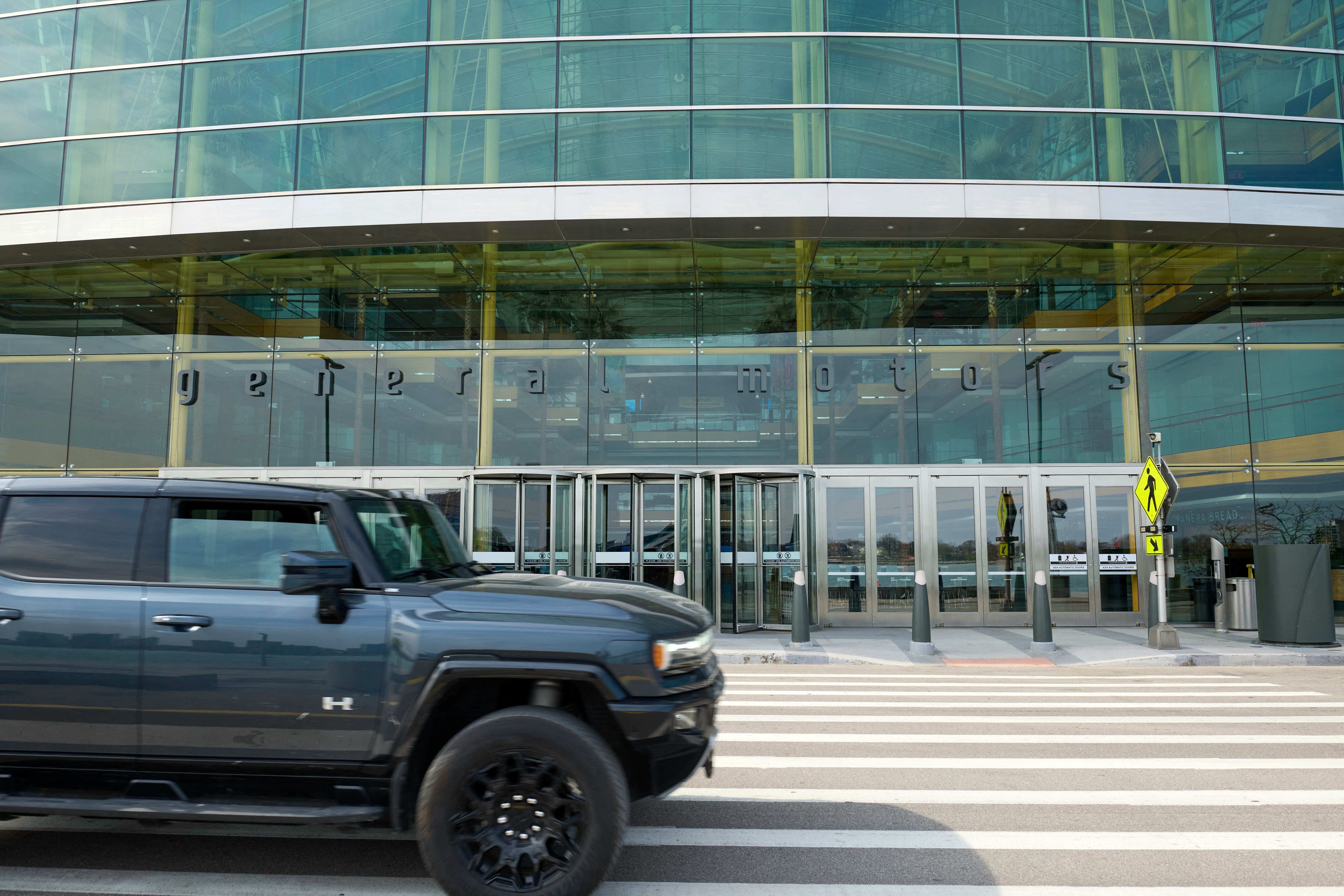 The General Motors Renaissance Center is pictured in Detroit, Michigan.