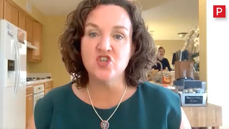 Katie Porter caught on camera swearing at a staff member.
