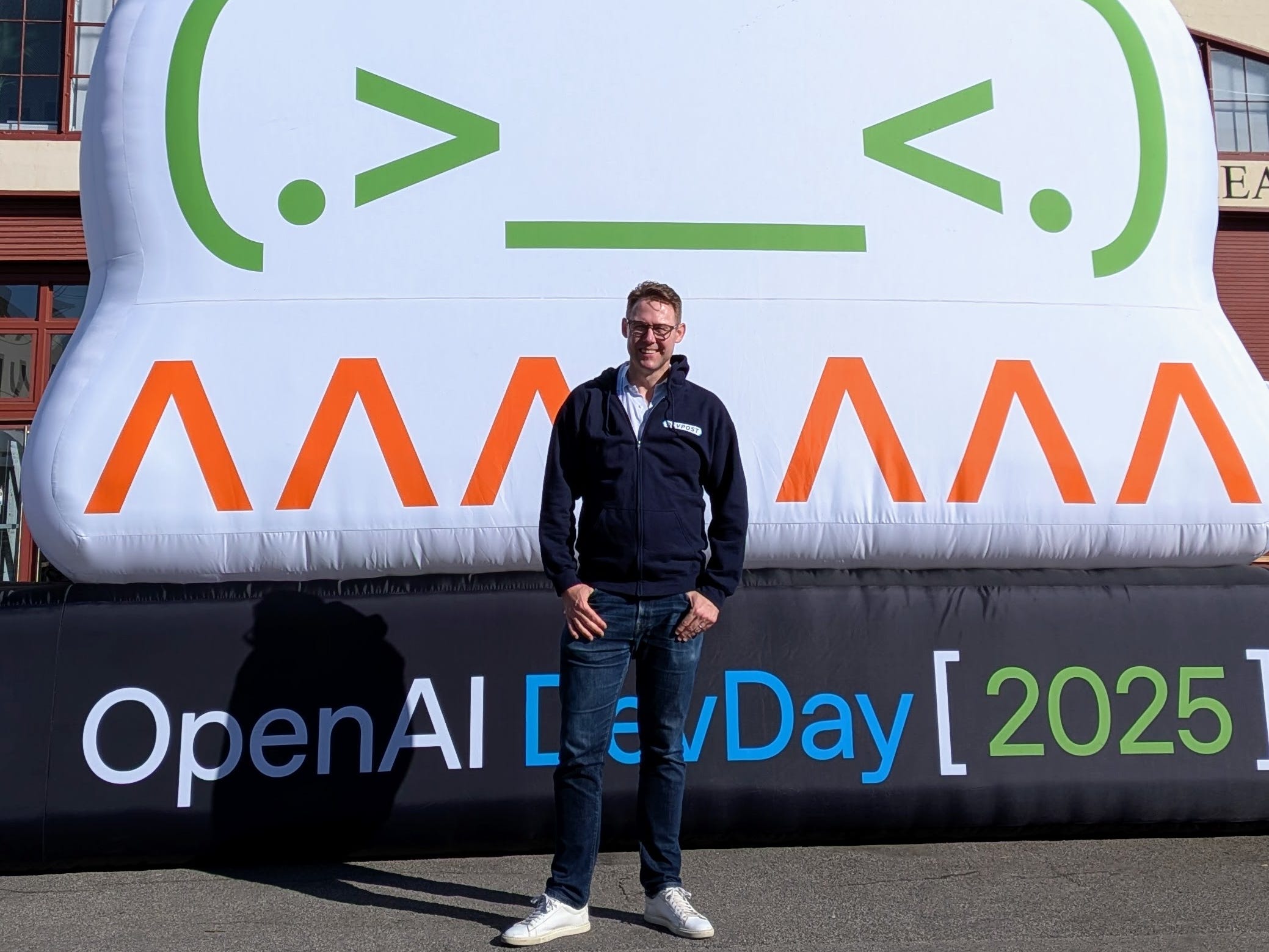 Richard Murby, director of business development at Devpost, at OpenAI's DevDay conference in San Francisco.