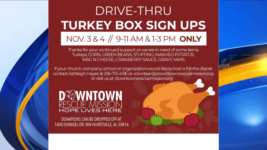 Huntsville’s Downtown Rescue Mission offering Turkey Boxes to families in need