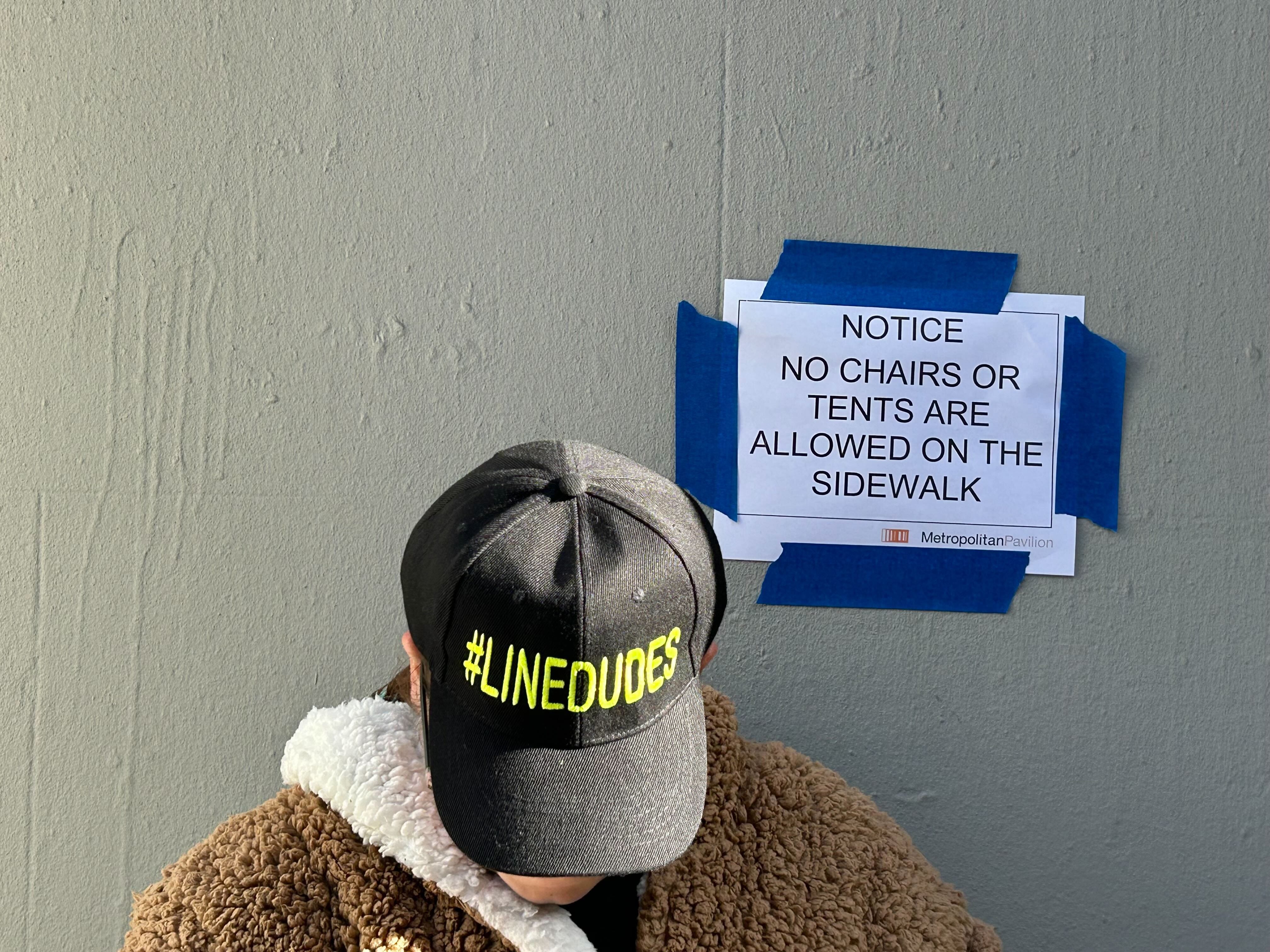 Line Dudes at The Row sample sale