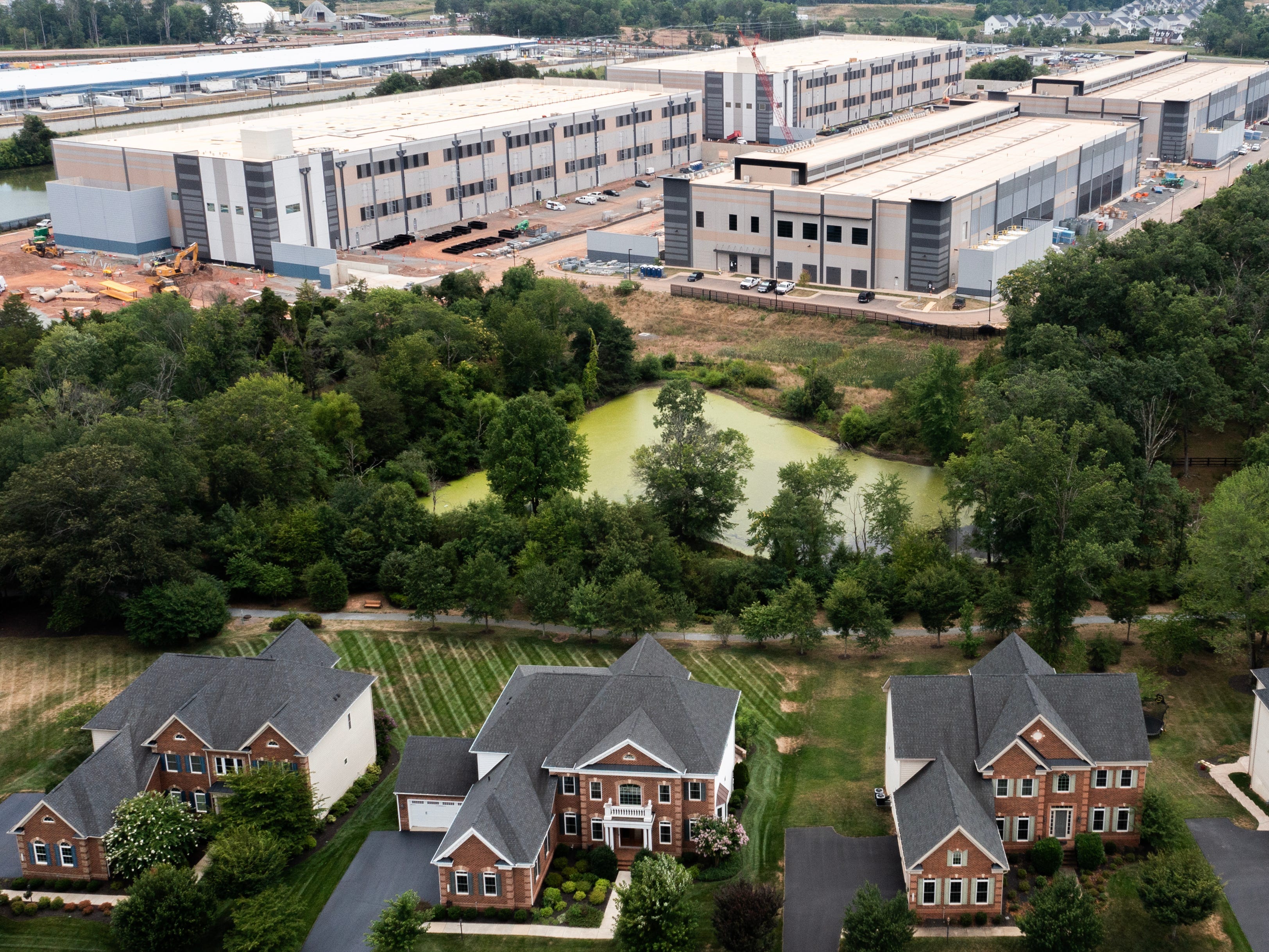 data centers behind homes in Northern Virginia