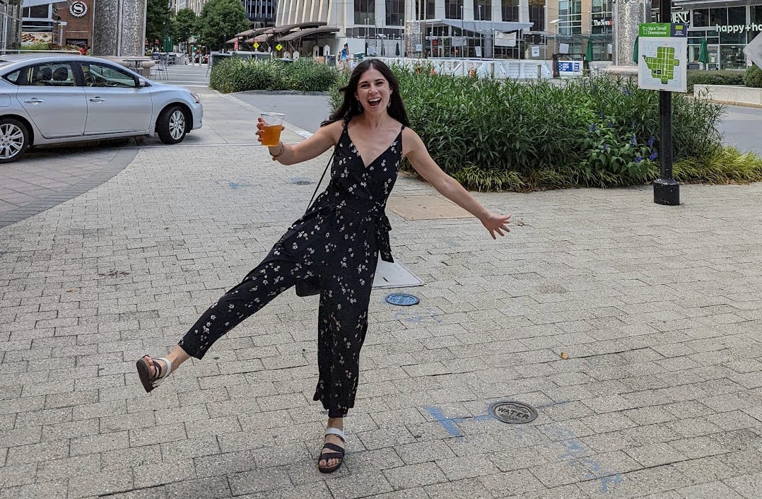 The writer posing outside in Raleigh, North Carolina.
