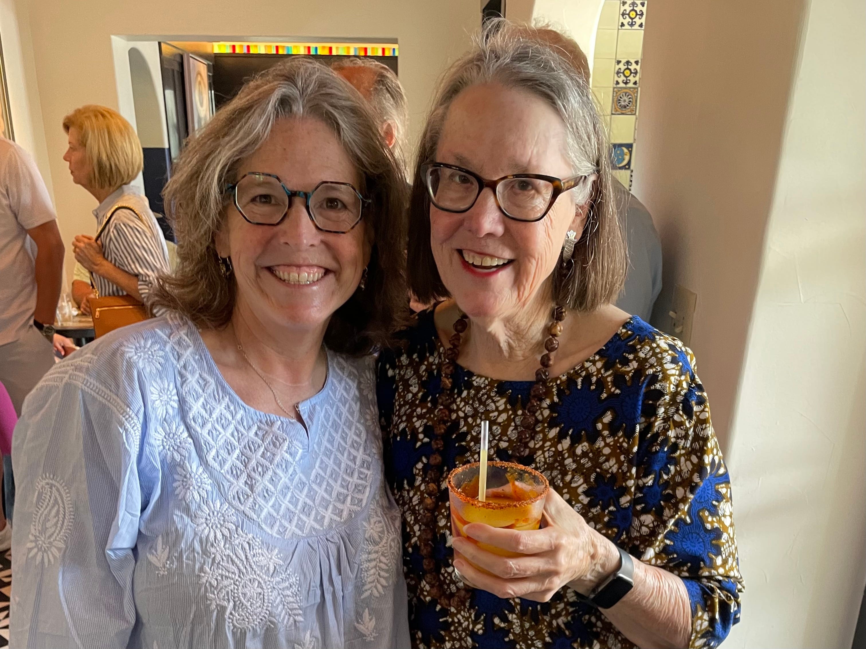 Author Lucie Frost and her mother smiling
