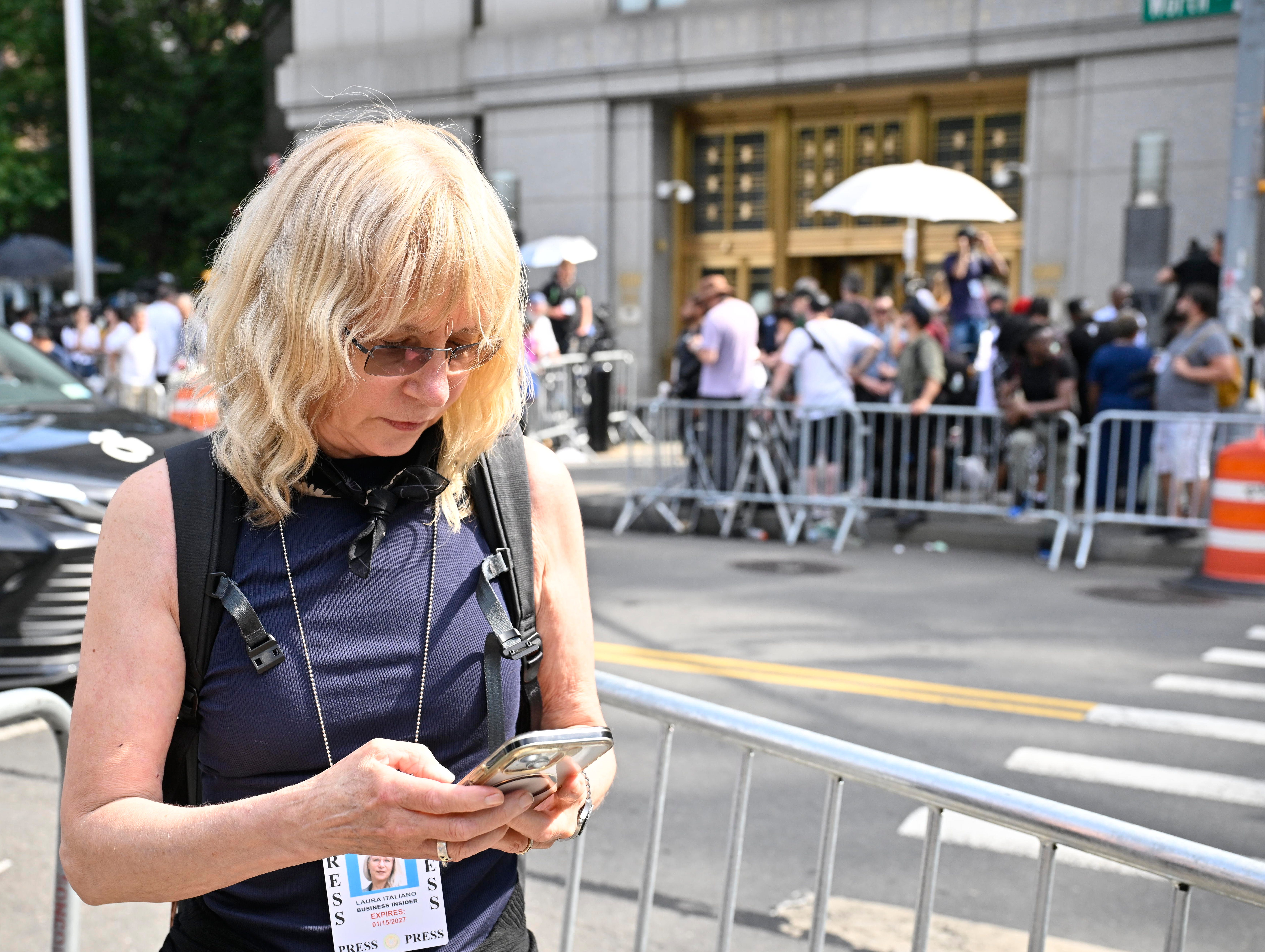 Business Insider reporter Laura Italiano outside the Sean 