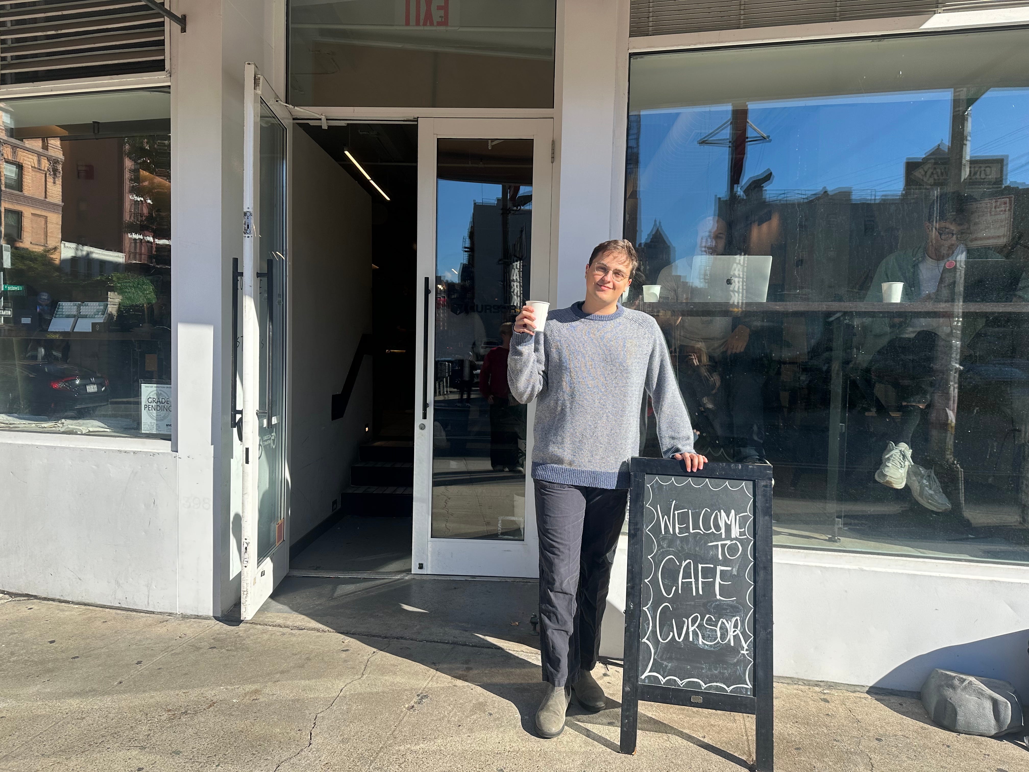 Business Insider's Henry Chandonnet is pictured at Cafe Cursor in New York.