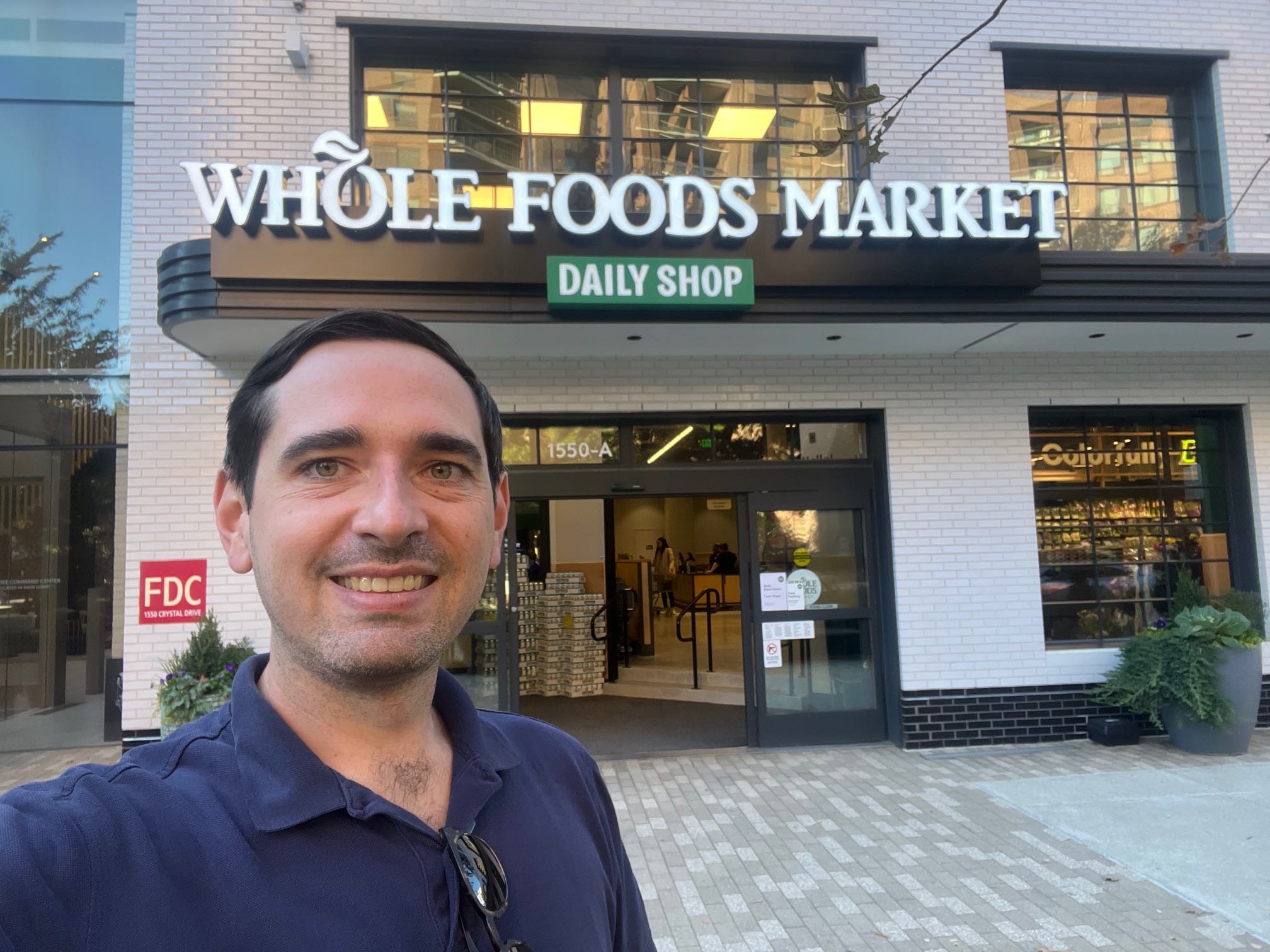 The author outside of a Whole Foods Market Daily Shop in Arlington, Virginia.