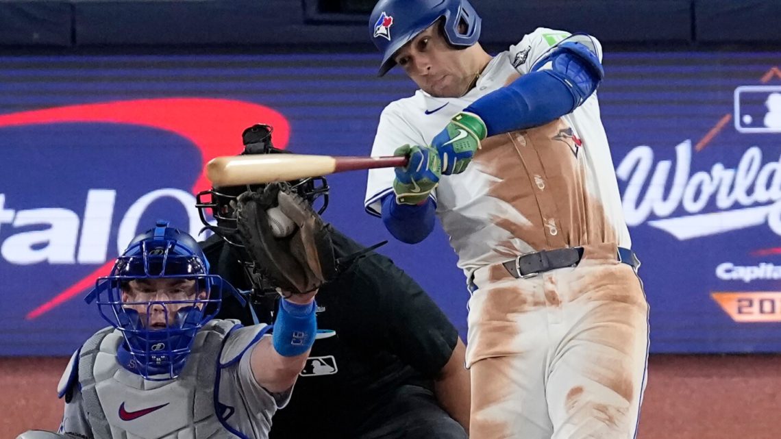 Injured DH George Springer out of Blue Jays’ starting lineup for 2nd straight World Series game