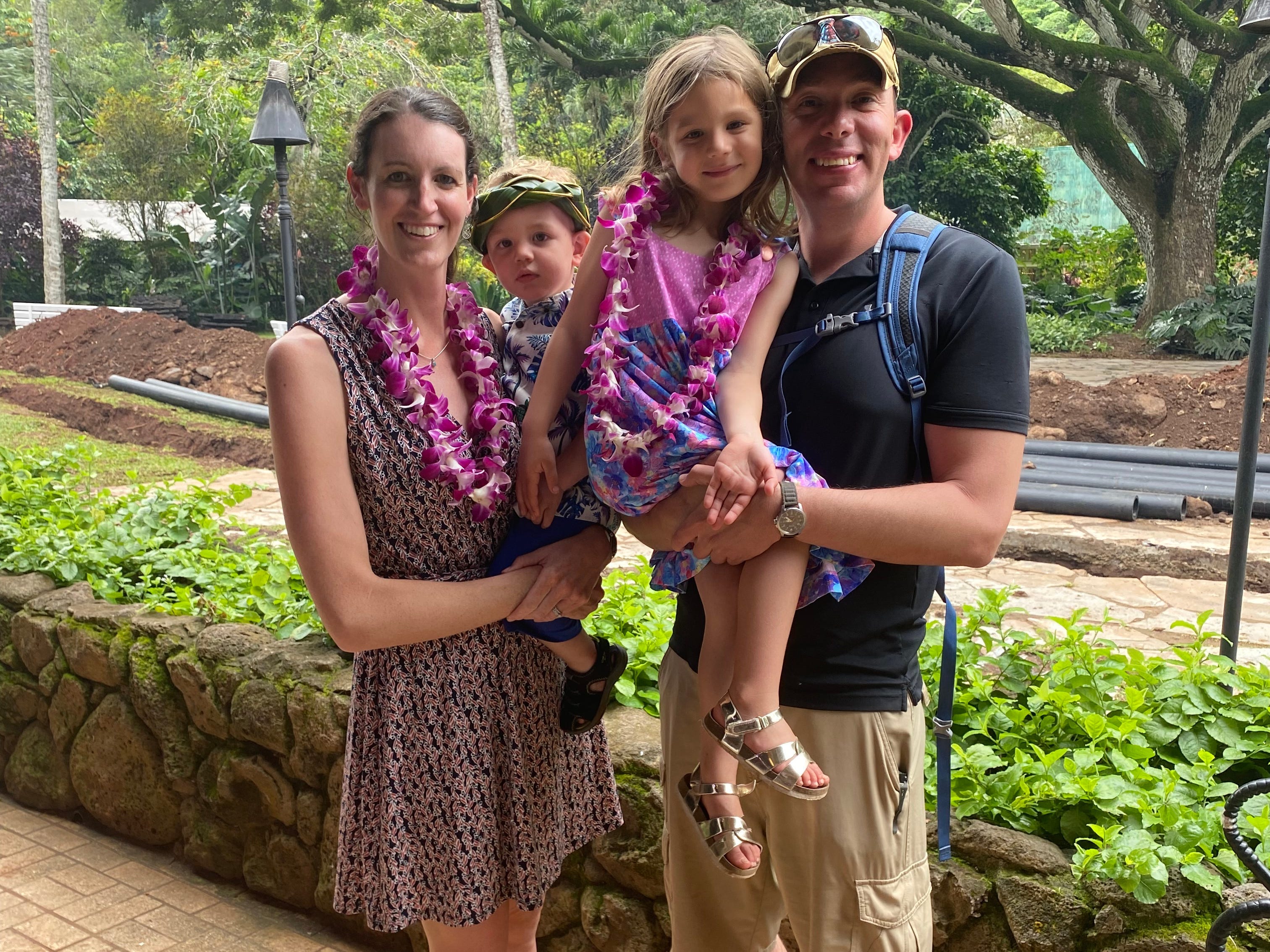 Family posing for photo