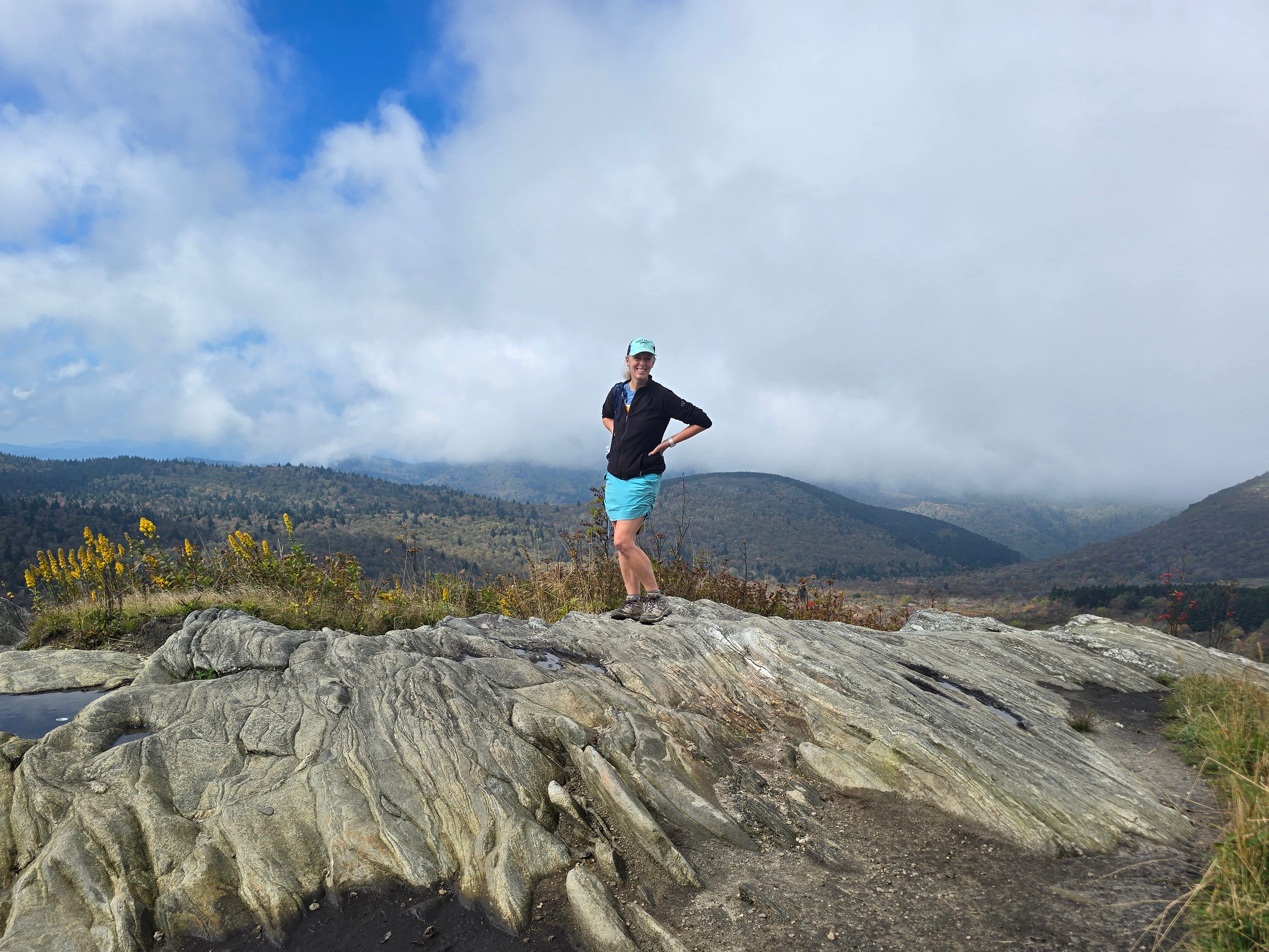 The author posing for a photo at Black Balsam Knob.
