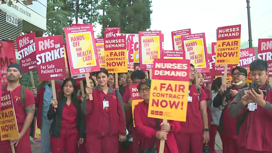 Keck USC nurses walk out over staffing, missed breaks