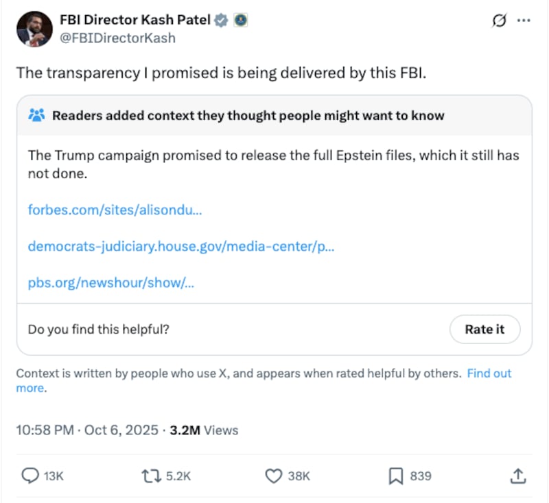 Patel's claim didn't generated the intended response on X.