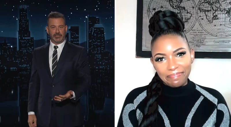 Jimmy Kimmel Live! Kimmel talking virtually to Rep. Jasmine Crockett