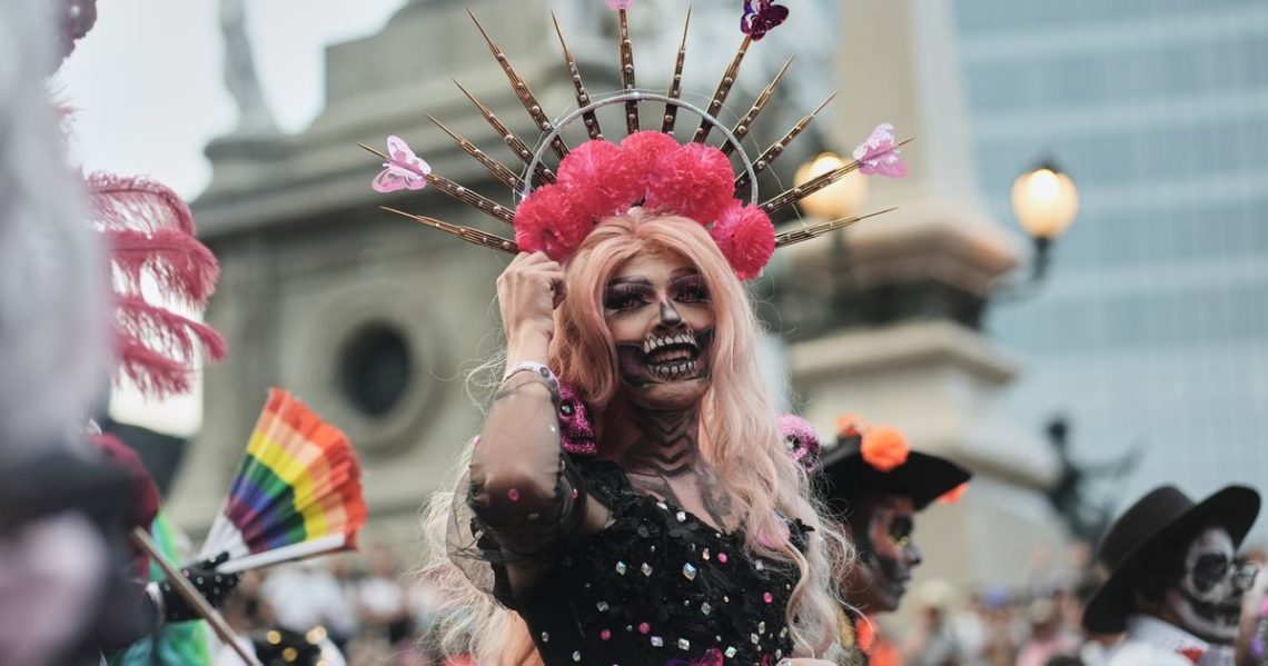 LGBTQ+ artists bring pride to Mexico City’s Catrina parade ahead of Day of the Dead, in photos