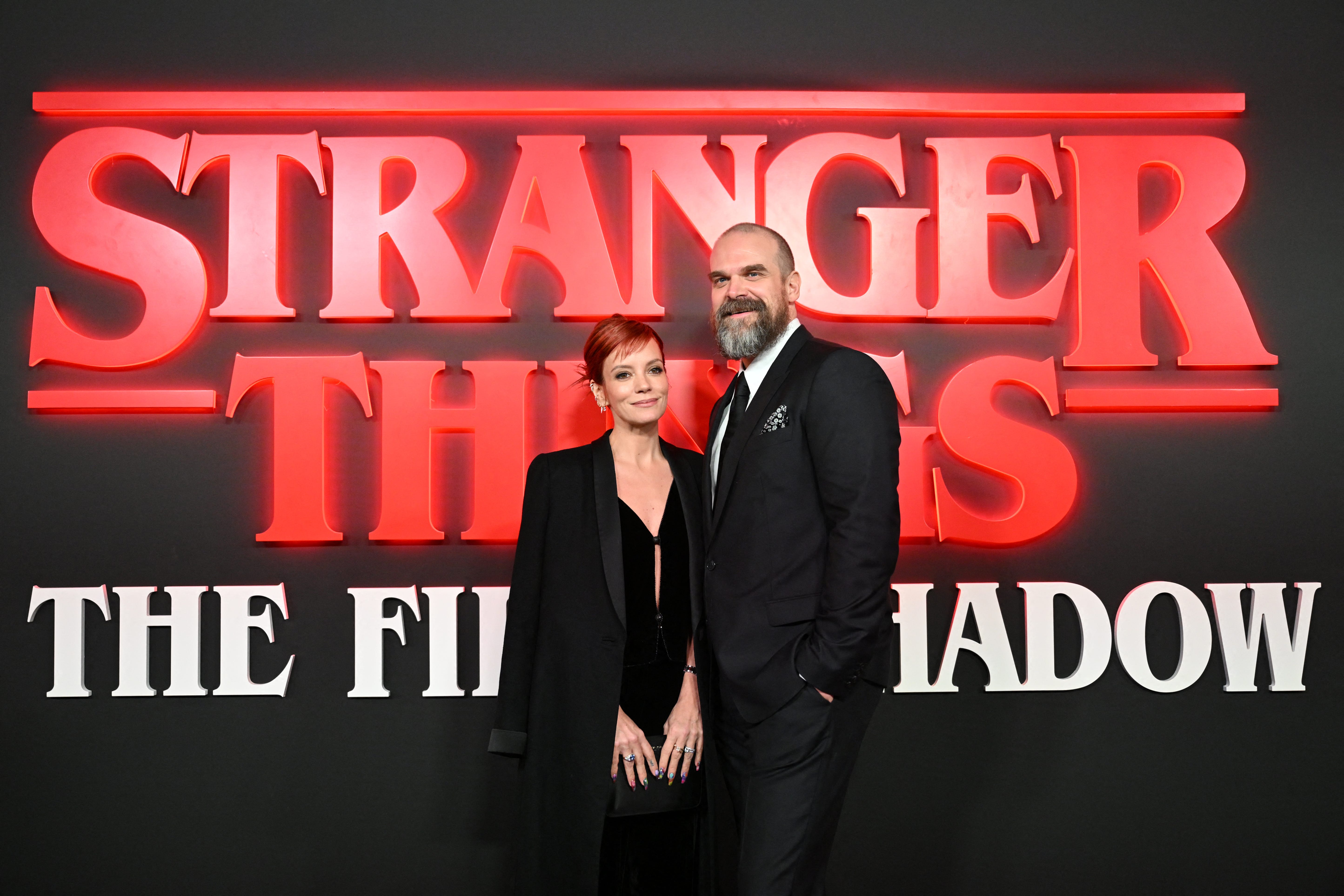 Lily Allen and David Harbour at the West End world premiere of