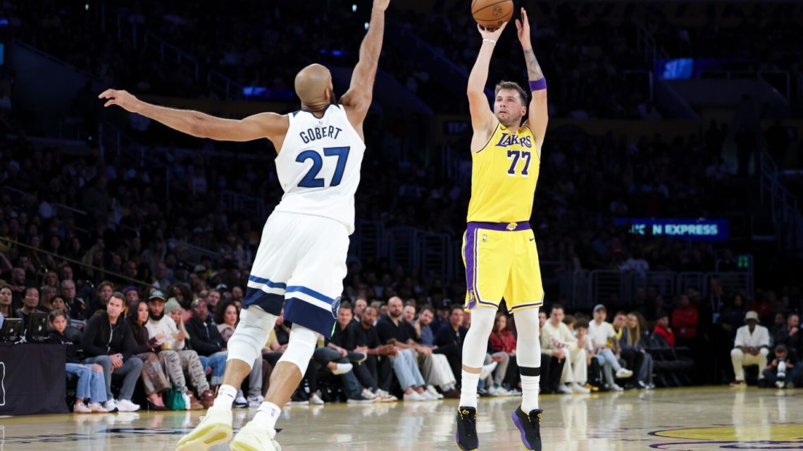 Luka Doncic scores 49 to extend his sizzling season start in Lakers’ 128-110 win over Timberwolves