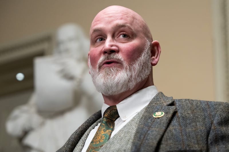 UNITED STATES - DECEMBER 19: Rep. Derrick Van Orden, R-Wis., talks with the media before a vote on a continuing resolution to fund the government in the U.S. Capitol on Thursday, December 19, 2024.