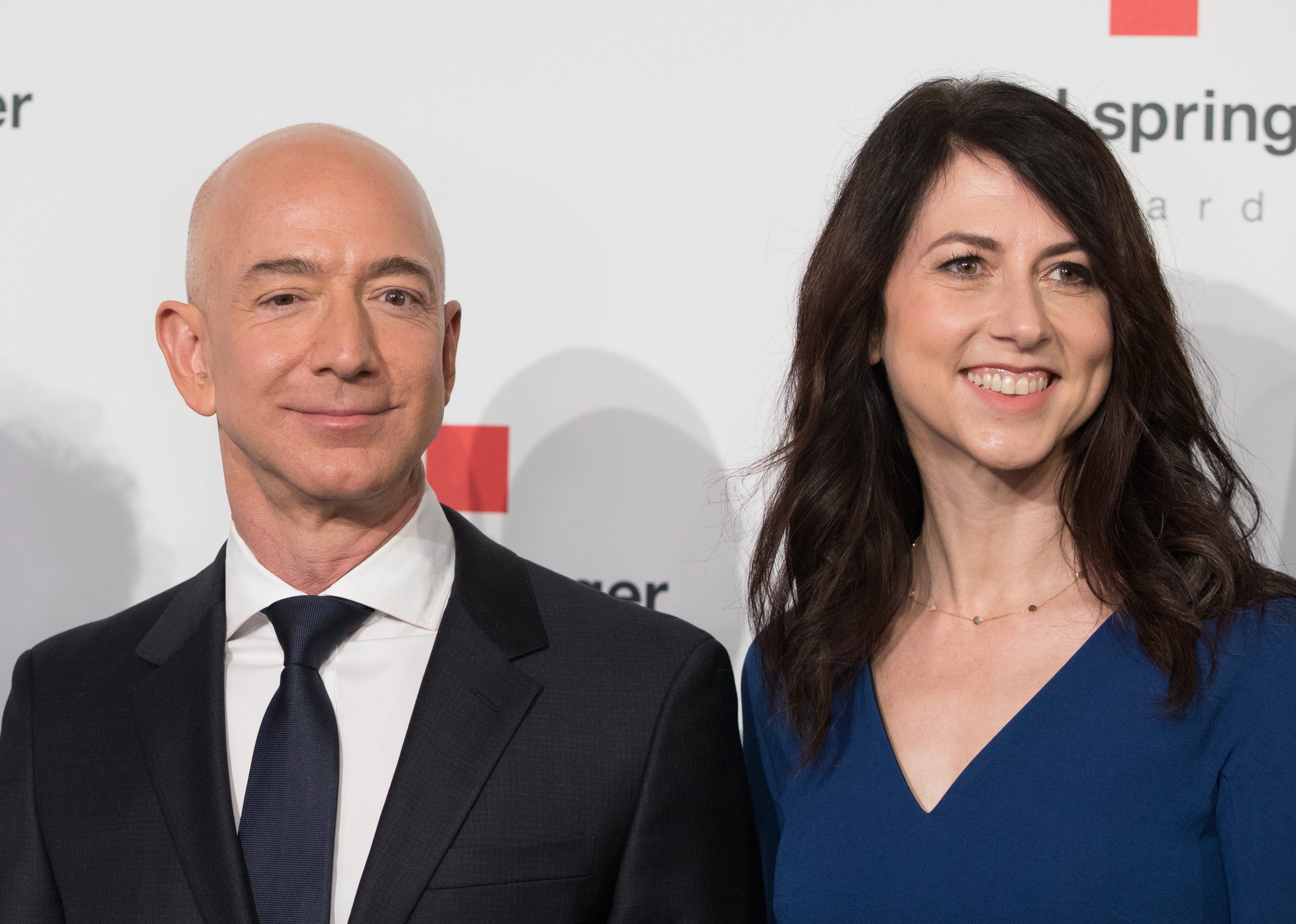 Jeff Bezos and MacKenzie Bezos at the Axel Springer award ceremony in Berlin in 2018.