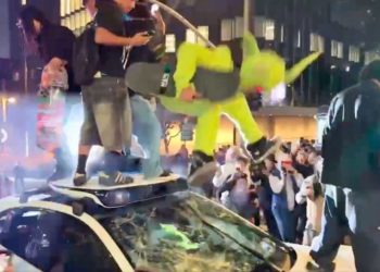 Massive skateboarding event clashes with officers in downtown Los Angeles