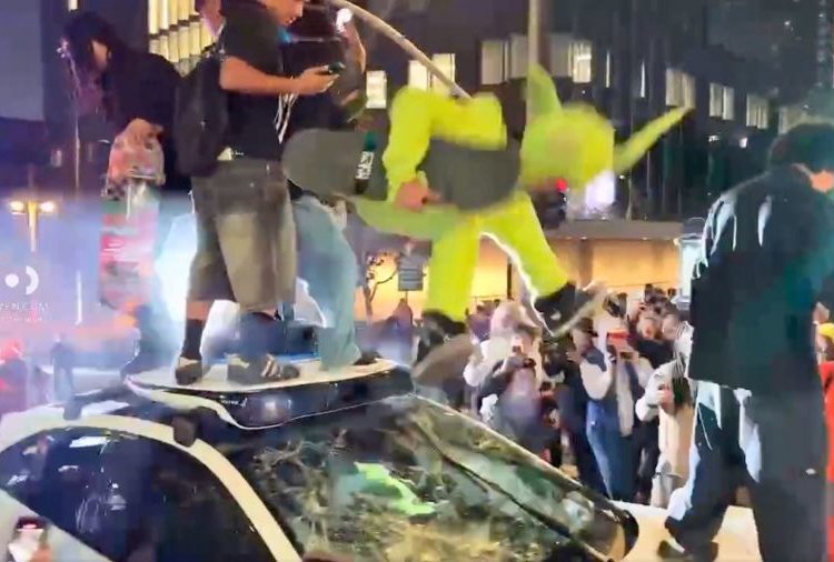 Massive skateboarding event clashes with officers in downtown Los Angeles