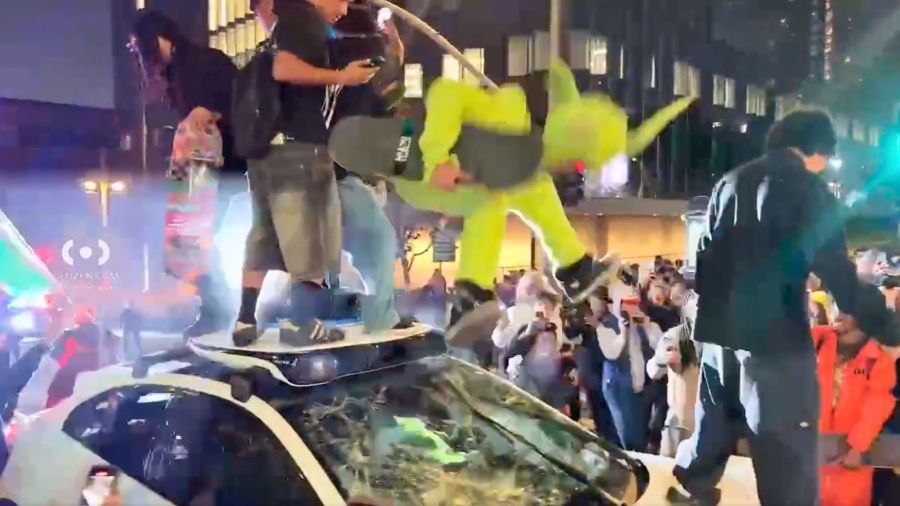 Massive skateboarding event clashes with officers in downtown Los Angeles