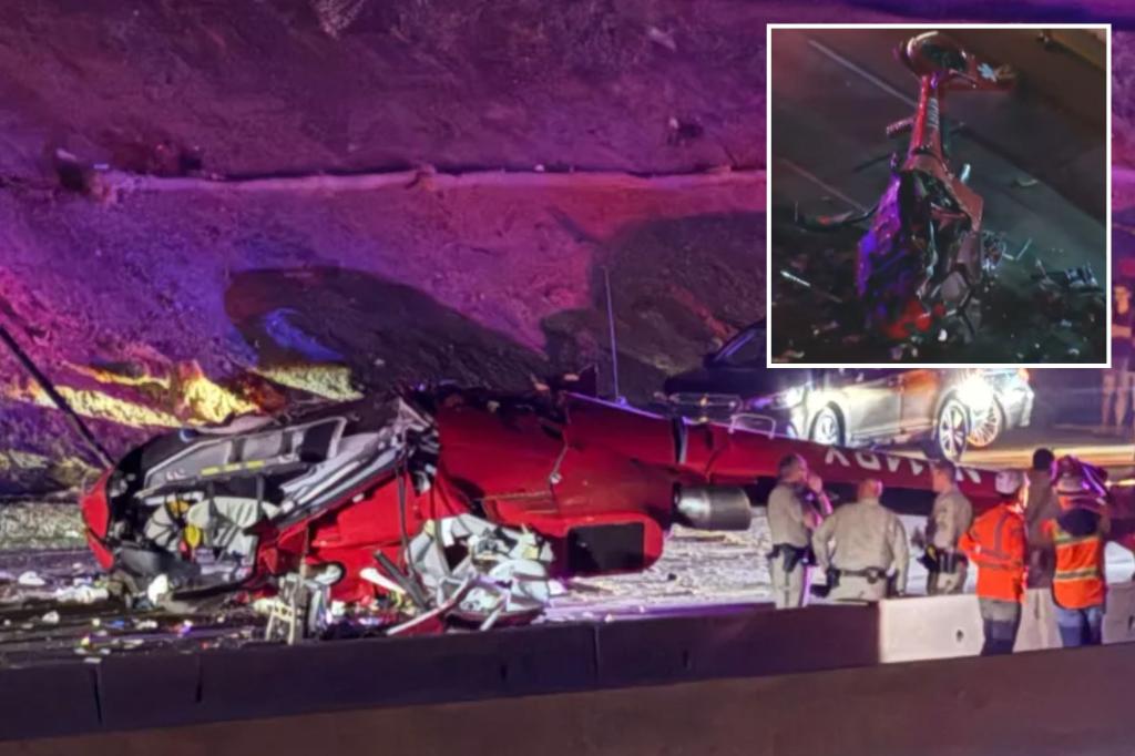 Medical helicopter crashes onto highway in Sacramento, critically injuring 3