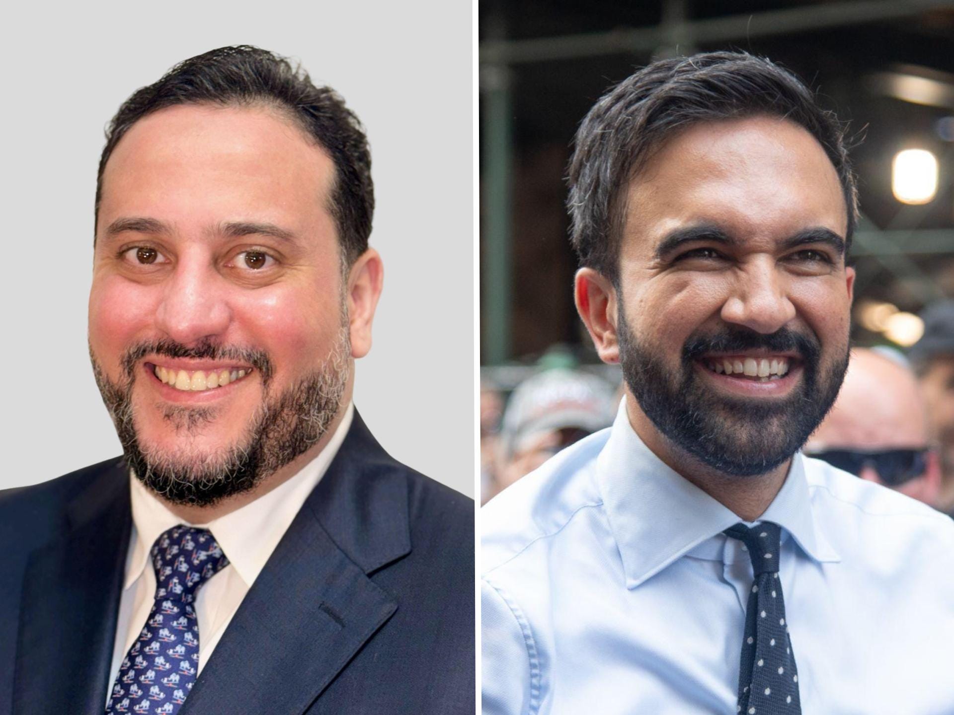 Side by side of Yasser Salem and Zohran Mamdani