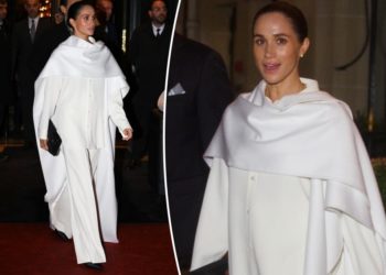 Meghan Markle makes her Paris Fashion Week debut at Balenciaga show in chic all-white ensemble