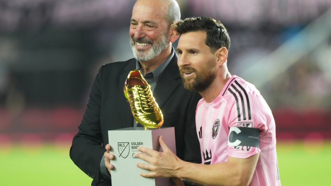 Messi gets trophy, then has two goals to lift Inter Miami past Nashville 3-1 in playoff opener