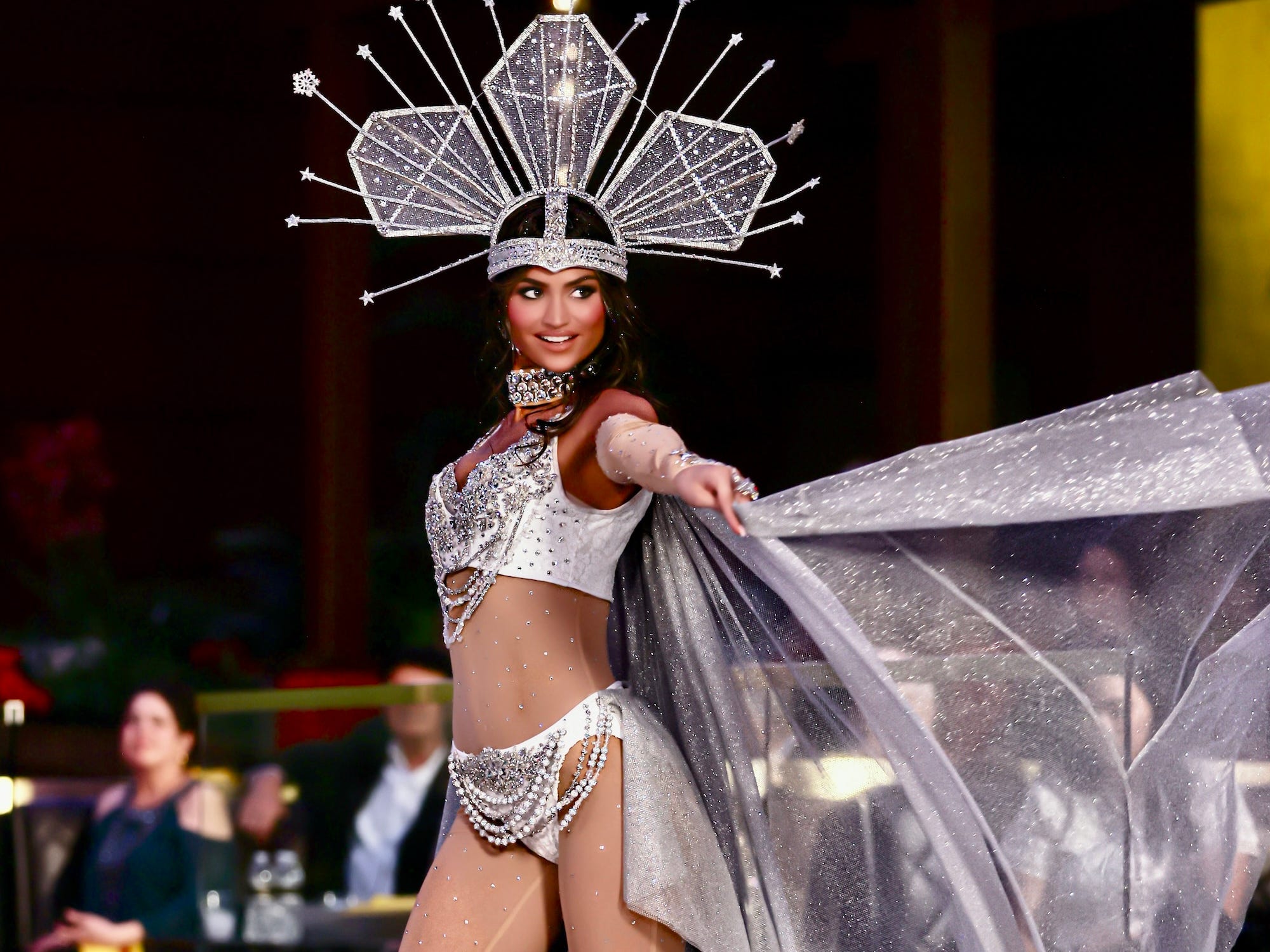 Miss Nebraska Audrey Eckert in the 2025 Miss USA costume contest.