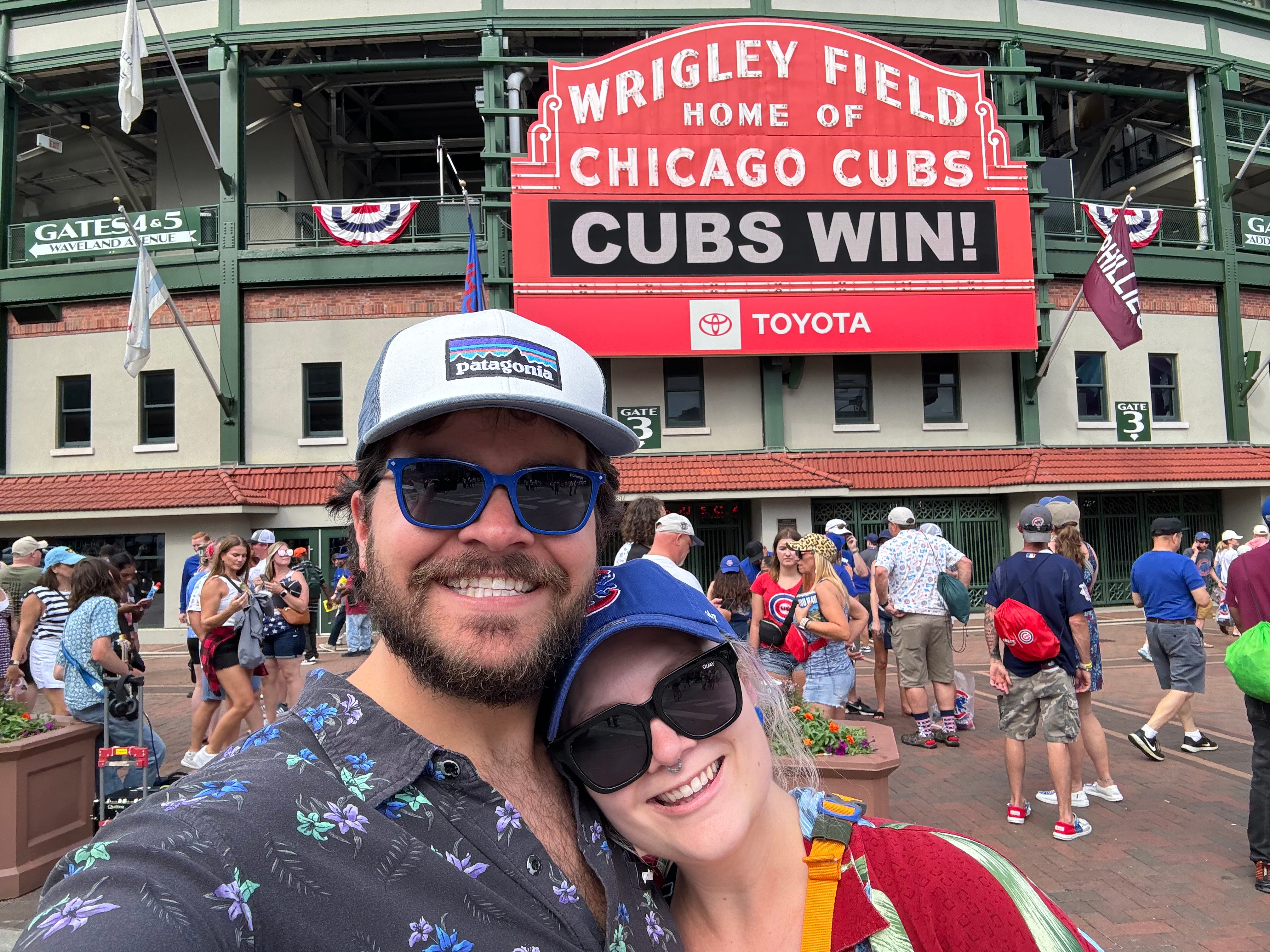 Couple at the Wrigley Field stadium