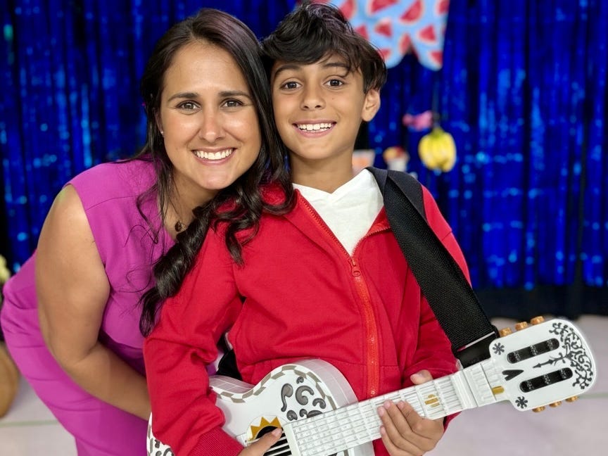 Gabriela Marte with her son