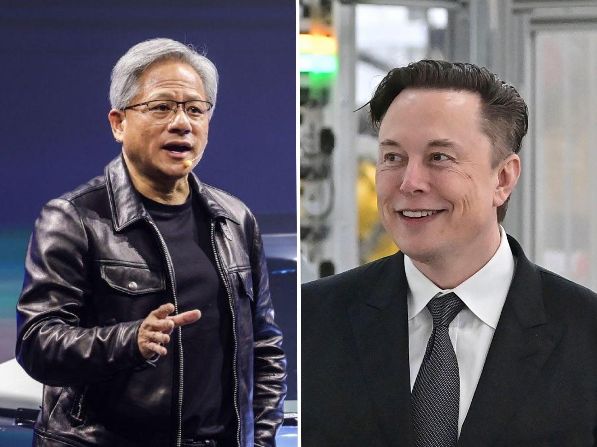 Jensen Huang and Elon Musk are pictured.
