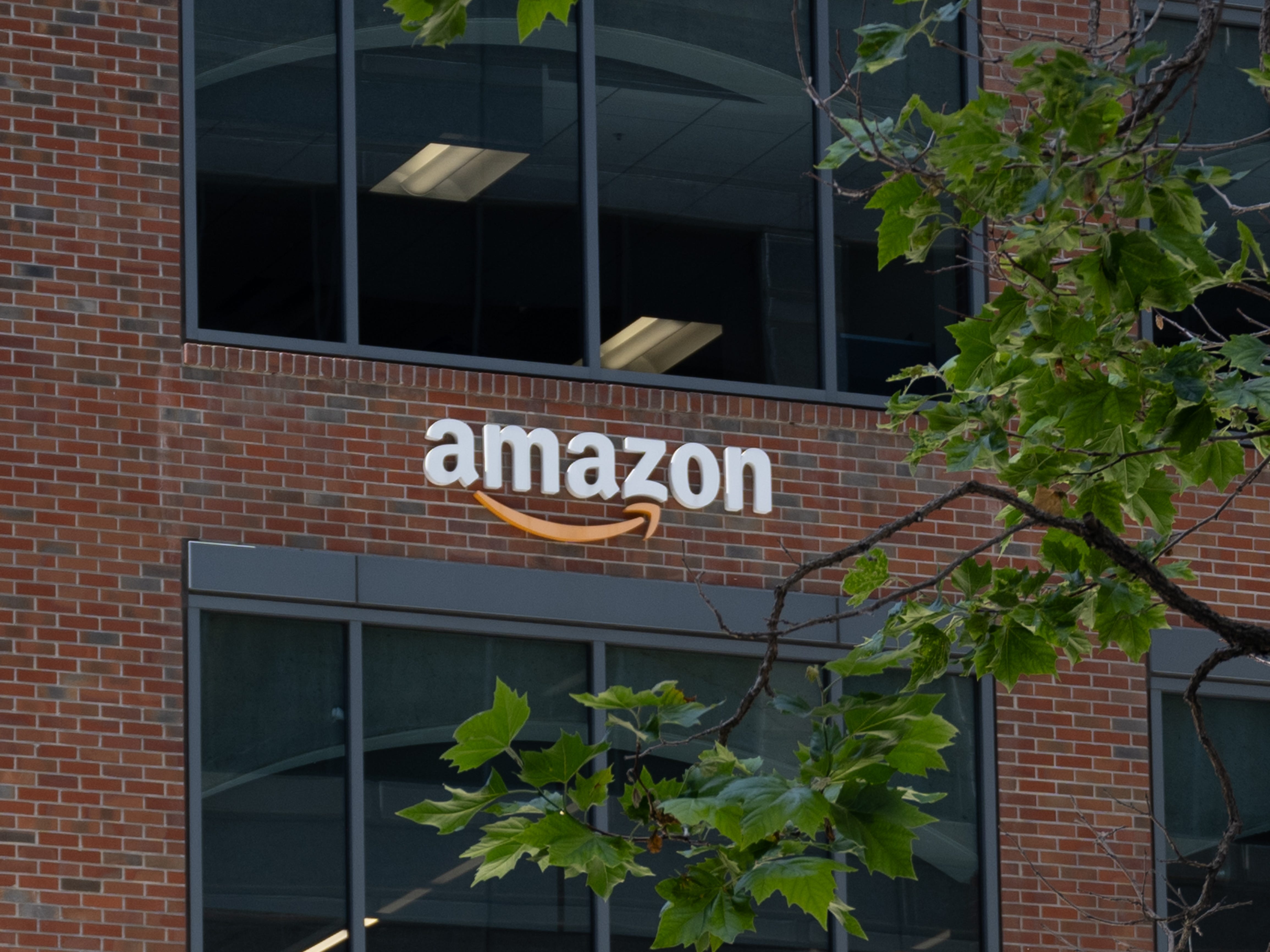 Amazon logo on a building