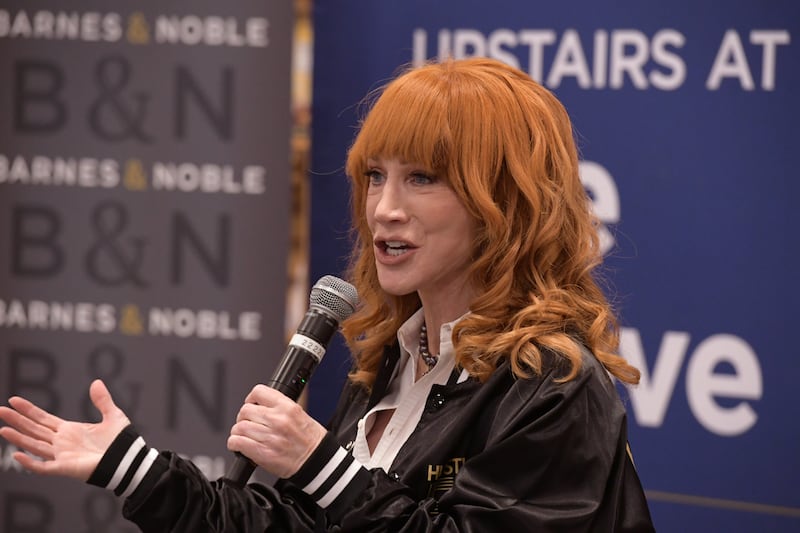 LOS ANGELES, CALIFORNIA - SEPTEMBER 20: Comedian Kathy Griffin speaks during the signing event for Liz Flynt's new book