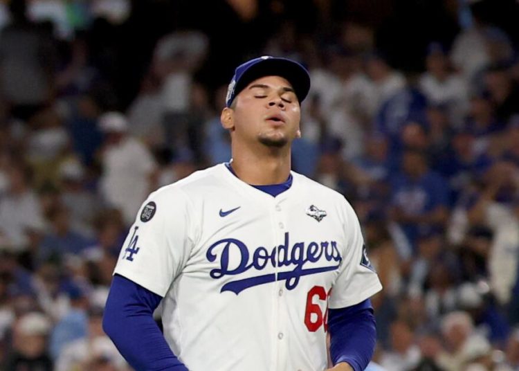 Plaschke: Disappearing Dodgers backed to the brink of disaster after World Series Game 5 loss