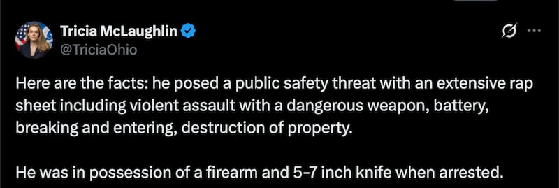 Tricia McLaughlin's latest tweet contains another falsehood.