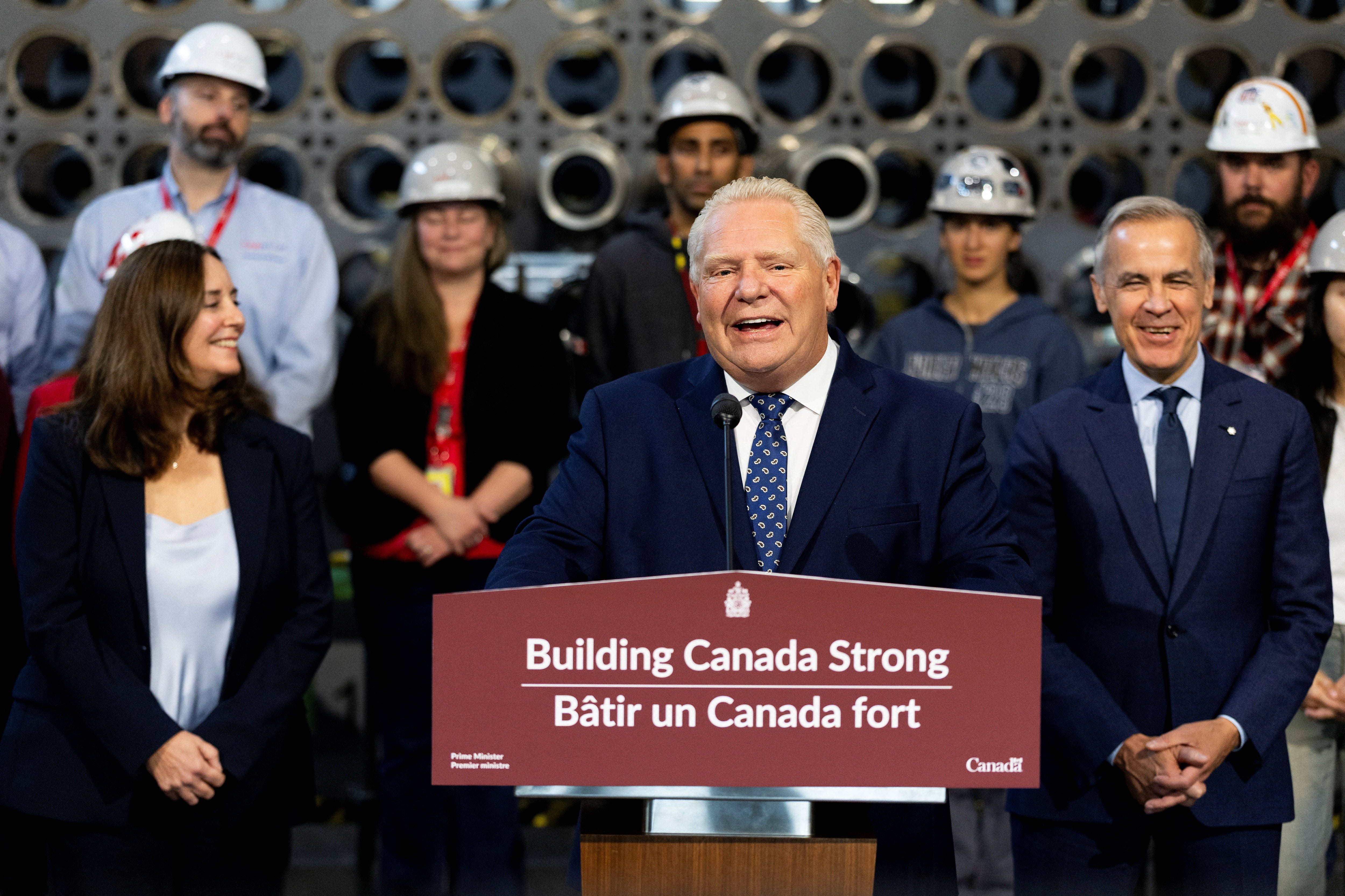 Canadian PM Carney and Ontario Premier Ford visit Darlington Energy Complex in Courtice