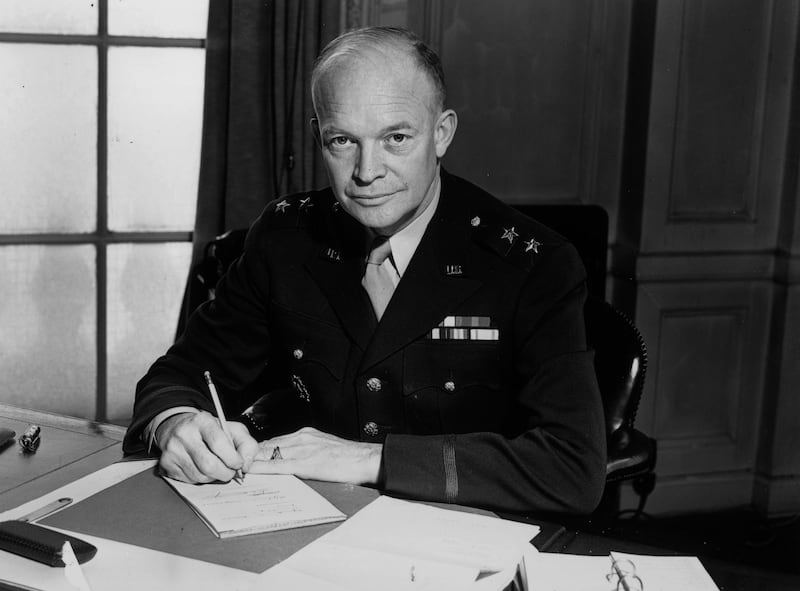 9th July 1942:  Major-General Dwight Eisenhower (1890 - 1969), commander of the American Forces in the European theatre of war, at the time of his promotion, by President Roosevelt,  to Lieutenant General.