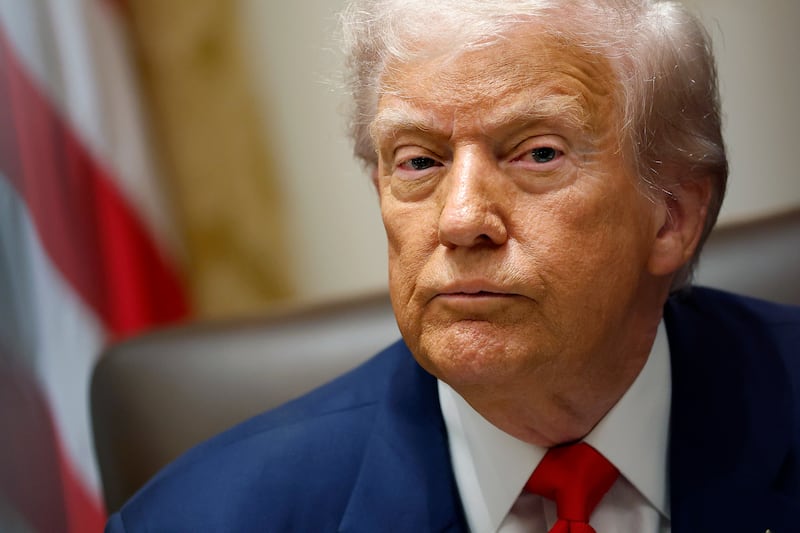 WASHINGTON, DC - OCTOBER 14: U.S. President Donald Trump speaks during a meeting with President of Argentina Javier Milei in the Cabinet Room at the White House on October 14, 2025 in Washington, DC. Trump is hosting Milei for a working lunch days after the U.S. Treasury finalized a $20 billion currency swap framework with Argentina in an effort to help stabilize its economy. (Photo by Kevin Dietsch/Getty Images)