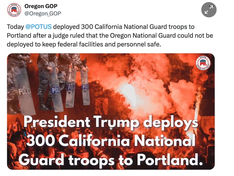 The post by Oregon's GOP.