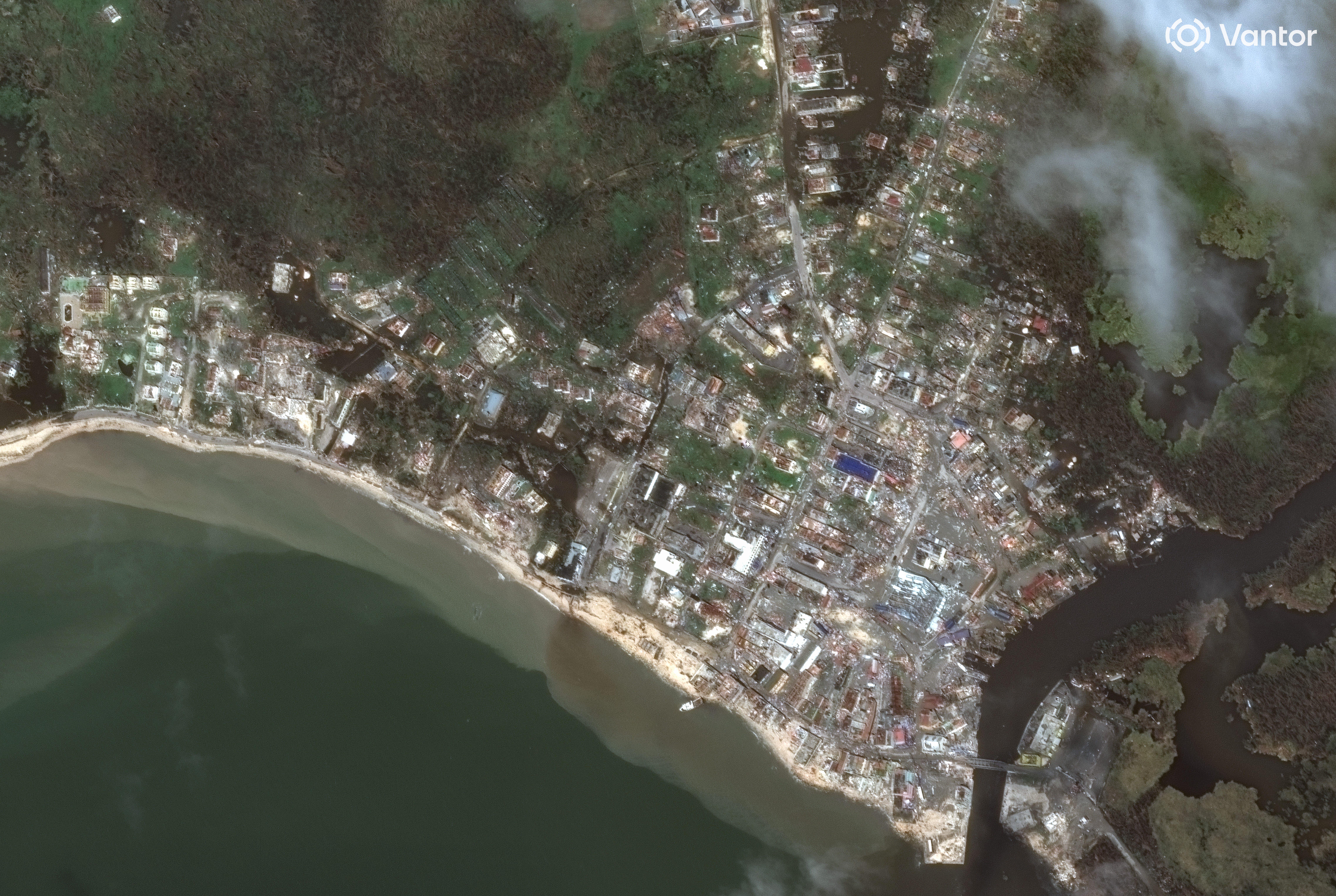 an overview of black river jamaica after the hurricane