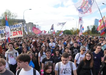Serbia youth lead thousands on march for weekend rally marking deadly canopy collapse last year